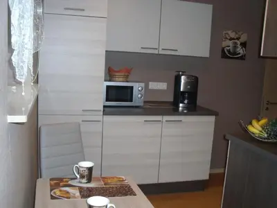 Küche/Küchenzeile in der Unterkunft Ferienwohnung Am Waldrand