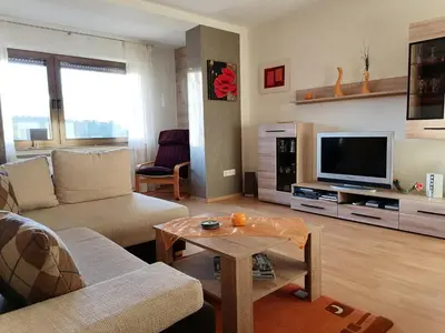 Küche/Küchenzeile in der Unterkunft Ferienwohnung Am Waldrand