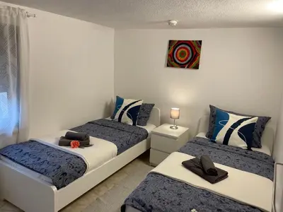 Ein Bett oder Betten in einem Zimmer der Unterkunft Ferienhaus Lenartz