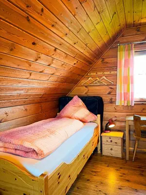 Ein Bett oder Betten in einem Zimmer der Unterkunft Haus Lahneck bei Koblenz