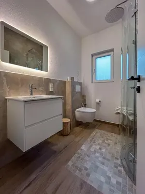 Ein Badezimmer in der Unterkunft Haus Meerten