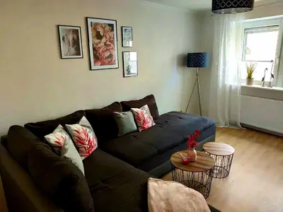 Ein Sitzbereich in der Unterkunft Apartment Schweich-Issel Familie Lentes NEU RENOVIERT