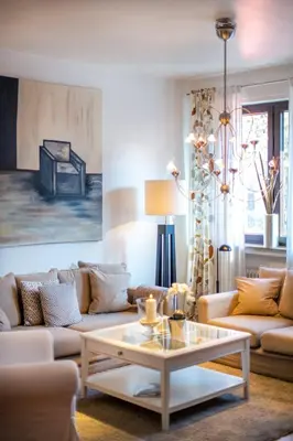 Ein Sitzbereich in der Unterkunft Ferienwohnung Koblenz Altstadt