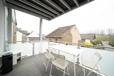 Ein Balkon oder eine Terrasse in der Unterkunft DWK: Monteurhaus Braubach bei Koblenz