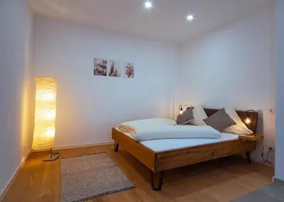 Ein Bett oder Betten in einem Zimmer der Unterkunft Neue Loft im alten Kelterhaus - Urlaub im Wein- und Ferienort Bekond