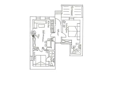 Grundriss der Unterkunft Holiday apartment 