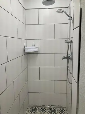 Ein Badezimmer in der Unterkunft Ferienwohnung StilleMitte