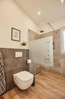 Ein Badezimmer in der Unterkunft Im Käulchen