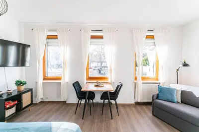 TV/Unterhaltungsangebot in der Unterkunft Deluxe Studio, PS4, Parken, Netflix, Klinikum