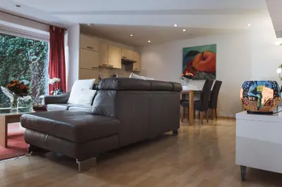 Ein Sitzbereich in der Unterkunft Ferienhaus Panorama Mosel