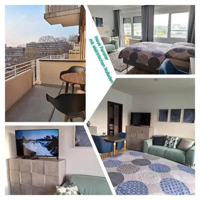 Ein Sitzbereich in der Unterkunft tinyflat33 Apartment in Koblenz mit Internet Balkon Stellplatz Magenta TV