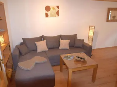 Ein Sitzbereich in der Unterkunft Holiday home in Wilsecker with private terrace