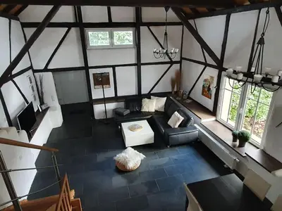 Ein Sitzbereich in der Unterkunft Cosy apartment in Nohfelden