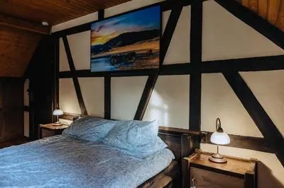 Ein Bett oder Betten in einem Zimmer der Unterkunft Außerhalb2 - Gästehaus Mühlstein