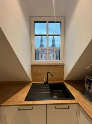 Küche/Küchenzeile in der Unterkunft Zentrale große Wohnung in Prüm für erholsamen Urlaub