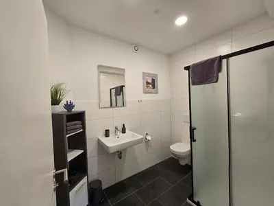 Ein Badezimmer in der Unterkunft Ferienapartment Zur Bunten Kuh Walporzheim