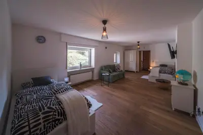 Ein Bett oder Betten in einem Zimmer der Unterkunft Das Schmitz Haus
