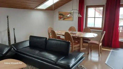 Ein Sitzbereich in der Unterkunft Hildes Nest