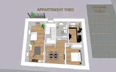 Grundriss der Unterkunft Modernes Apartement mit Balkon in Toplage!
