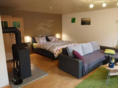 Ein Sitzbereich in der Unterkunft Ferienappartement Weisel