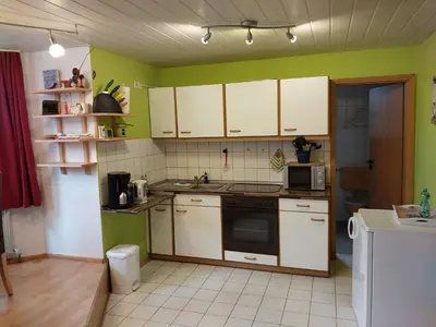 Küche/Küchenzeile in der Unterkunft Ferienappartement Weisel