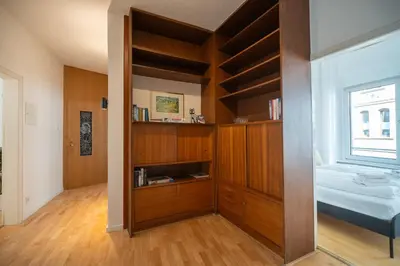 Ein Bett oder Betten in einem Zimmer der Unterkunft Stadtoase nähe Uni mit Sauna