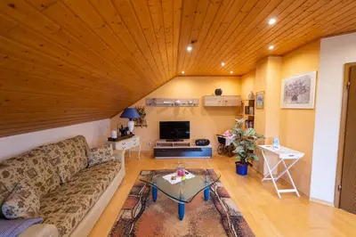 Ein Sitzbereich in der Unterkunft Ferienwohnung Virginija
