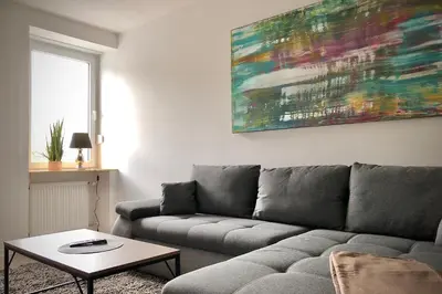 Ein Sitzbereich in der Unterkunft Schneiders Ferienwohnungen
