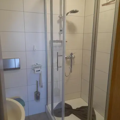 Ein Badezimmer in der Unterkunft Bichlhof Bärfra Ferienwohnung Hunsrück