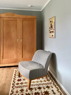Ein Sitzbereich in der Unterkunft Ferienwohnung Trappen
