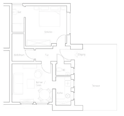 Grundriss der Unterkunft Ferienwohnung Trappen