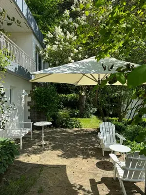 Ein Garten an der Unterkunft Ferienwohnung Trappen