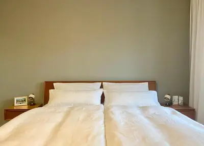 Ein Bett oder Betten in einem Zimmer der Unterkunft Ferienwohnung Trappen