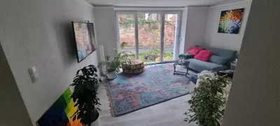 Ein Sitzbereich in der Unterkunft Ferienwohnung Trier-Euren