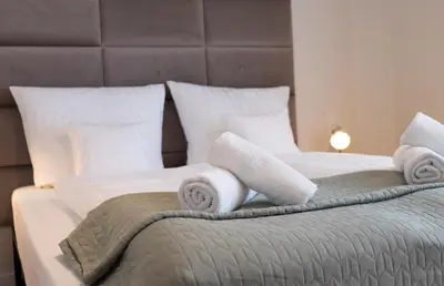 Ein Bett oder Betten in einem Zimmer der Unterkunft Gemütliche Wohnung in Koblenz