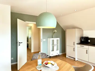 Küche/Küchenzeile in der Unterkunft Ferienwohnung 1595 im Weingut Botzet