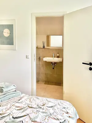 Ein Badezimmer in der Unterkunft Ferienwohnung 1595 im Weingut Botzet