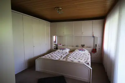 Ein Bett oder Betten in einem Zimmer der Unterkunft Ferienwohnung Rheinblick