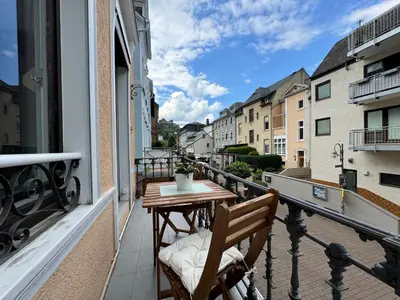 Ein Balkon oder eine Terrasse in der Unterkunft Loreley - Traumferien am Rhein