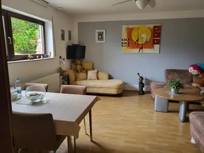 Ein Sitzbereich in der Unterkunft Ferienwohnung Mosel Hunsrück