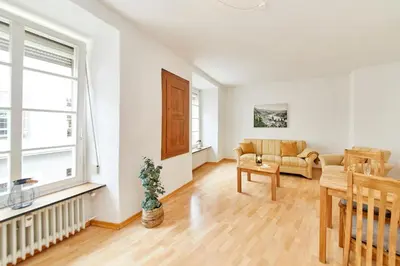 Ein Sitzbereich in der Unterkunft Stadtflair