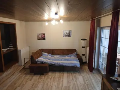 Ein Bett oder Betten in einem Zimmer der Unterkunft Ruhige Ferienwohnung im Hunsrück