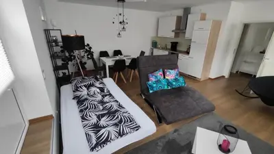 Ein Sitzbereich in der Unterkunft Wohnung in Mülheim-Kärlich
