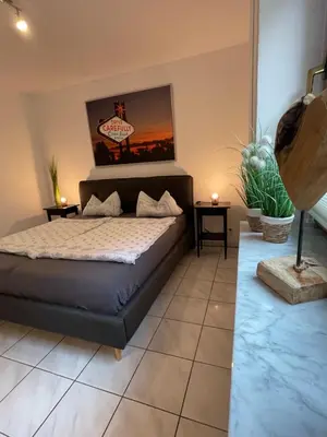 Ein Bett oder Betten in einem Zimmer der Unterkunft Ferienhaus Schwalbennest