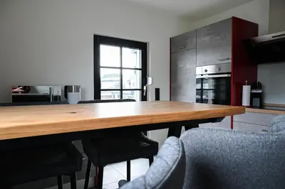 Küche/Küchenzeile in der Unterkunft Ferienwohnung Boxenstopp