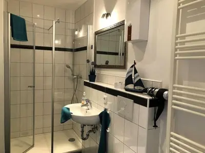 Ein Badezimmer in der Unterkunft Ferienhaus Schwanennest
