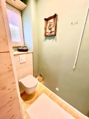 Ein Badezimmer in der Unterkunft Historisches Apartment II MINIMALUS