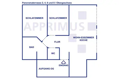 Grundriss der Unterkunft Apprimus Ferienwohnungen - Waldsee Rieden Panoramaterrasse 2 OG