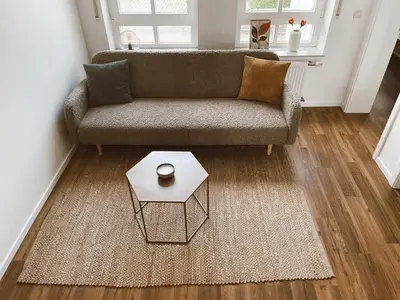 Ein Sitzbereich in der Unterkunft Ferienwohnung Röttgen