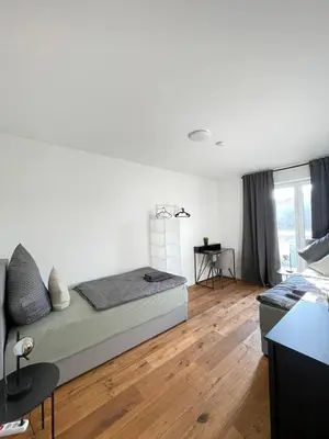 Ein Sitzbereich in der Unterkunft Fantastische neue Wohnungen in Kruft!